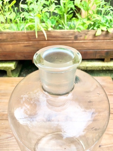蓋付き ガラスボトル (大) すりガラス蓋 試薬ビン サイエンスインテリア フラワーアレンジメント ☆配送応相談☆