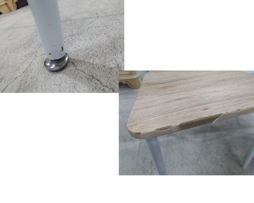2人掛け ダイニングセット 幅70×90cm ホワイト×ナチュラル 木目調 スチール脚 食卓テーブル ダイニング 札幌市東区 新道東店