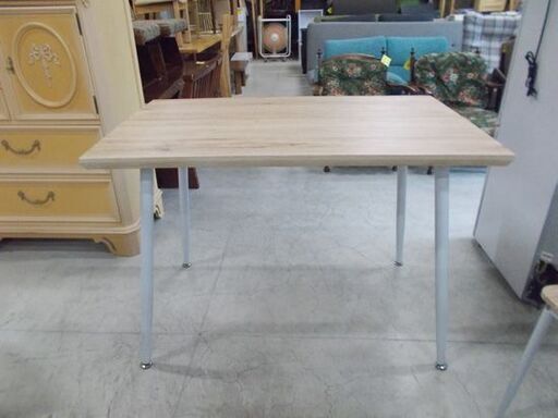 2人掛け ダイニングセット 幅70×90cm ホワイト×ナチュラル 木目調 スチール脚 食卓テーブル ダイニング 札幌市東区 新道東店