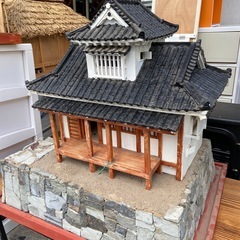 建築模型　手作り　ミニチュア　瓦屋根　