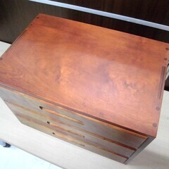 ② ミニチェスト 幅42×奥行28×高さ31cm ブラウン系 引き出し収納 ミニタンス 小箪笥 小物入れ 収納家具 苫小牧西店の画像