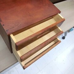 ② ミニチェスト 幅42×奥行28×高さ31cm ブラウン系 引き出し収納 ミニタンス 小箪笥 小物入れ 収納家具 苫小牧西店の画像