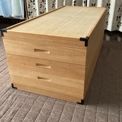 【お話中】3段　桐衣装箱　