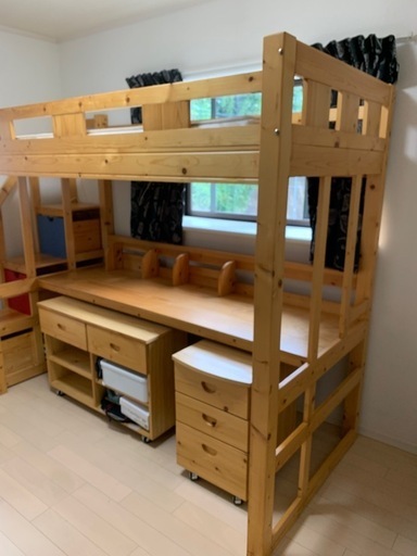 システムベッド　階段付き　ロフトベッド