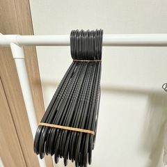 済　プラスチックハンガー　19本　パンツハンガー4本の画像