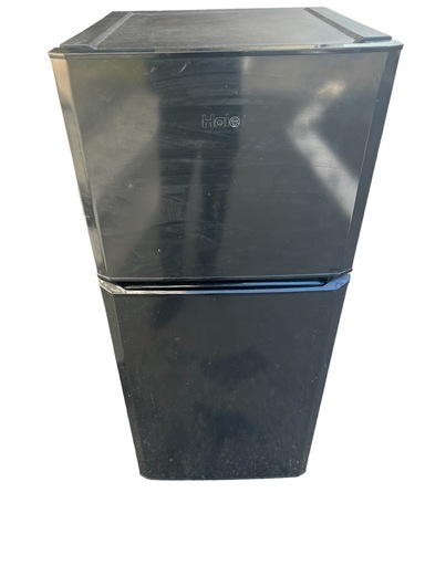 中古★Haier☆121L☆2ドア冷蔵庫☆右開き☆電子レンジが載せられる「耐熱性能天板」JR-N121A