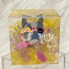 【愛犬グッズ作り】キラキラクリスタルアートリウムにかわいいペットちゃんを入れての画像