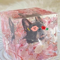 【愛犬グッズ作り】キラキラクリスタルアートリウムにかわいいペットちゃんを入れての画像