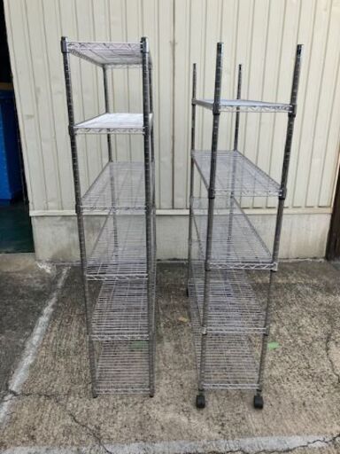 中古品　スチールラック　2台セット　 シェルフ ラック便利な35cm幅　倉庫 棚 大量在庫有り #13.15
