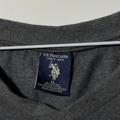 【USA輸入】US.POLO ASSN 古着 Tシャツ グレー メンズXLの画像
