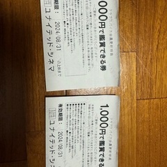 映画を1,000円で鑑賞できる券2枚