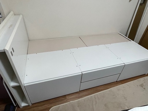 【値下げ交渉可】ニトリ シングルベッド  ホワイト　マットレス付き