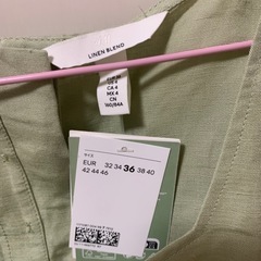 新品未使用 H&M ミントグリーン 半袖 パフスリーブトップス チュニック S 36 夏服 レディース エイチアンドエムの画像