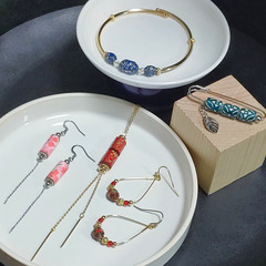 友禅和紙のジュエリー「和紙で作るビーズのアクセサリー」