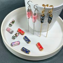 友禅和紙のジュエリー「和紙で作るビーズのアクセサリー」の画像