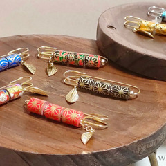 友禅和紙のジュエリー「和紙で作るビーズのアクセサリー」の画像