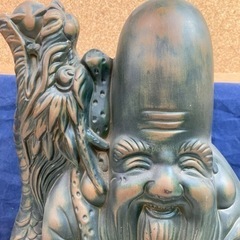 開運　置物 縁起物 七福神 オブジェ インテリア　寿老人　銘入り　昇龍　貞光作　オブジェ 七福神 縁起物 彫刻 置物 インテリア 仏像 家具 インテリア雑貨/小物 置物、オブジェの画像