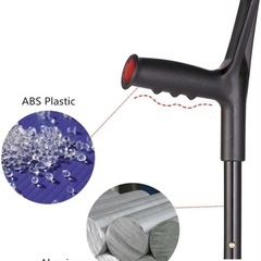 大人の医学の松葉杖、アルミニウム折る松葉杖、折る英国の杖、【新品】人間工学的のハンドルとの高さ調節可能、強いの画像