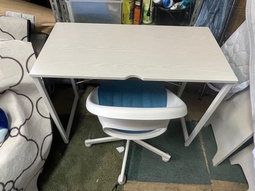 【リサイクルサービス八光】幅95㎝　ニトリ　デスク(ZK001 95 WW)　2点セット