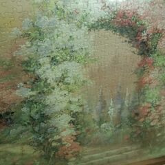 完成品 ジグソーパズル （コテージ ウィズ フローラル アーチ）お譲りします。＊石川県＊美川より＊期間限定の画像