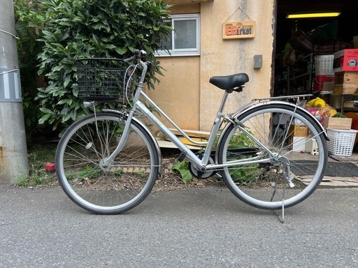 中古】自転車27インチ パンクしないタイヤ装着車 6段変速