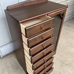 8段収納チェスト ガラスキャビネット 幅88*奥行45*高さ124.5cm (棚受け欠品) の画像
