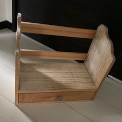 手作り本立て　木製　引き出し付き　ブックエンド