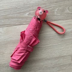 🐻折り畳み傘🐻 ピンク くま 無地　