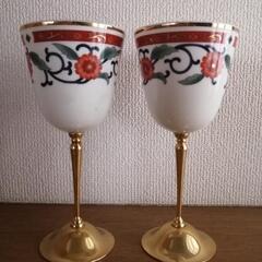 KURIYAMA 陶器 ワイングラス ガーラメント 24KGPの画像