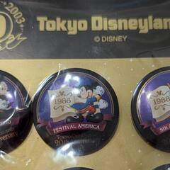 ☆東京ディズニーランド　20周年記念の缶バッジセット　未使用品　の画像