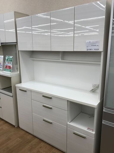 ★ジモティ割あり★ ニトリ 食器棚　ソレルシリーズ ホワイト H190×W140×D42 クリーニング済み KJ5994