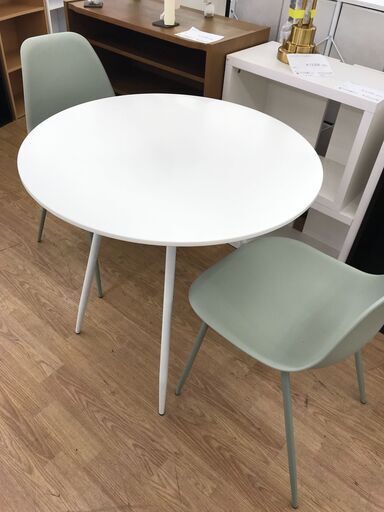 ★ジモティ割あり★ ベガコーポレーション ダイニングテーブルセット　ホピニオンテーブル　椅子２脚付 ホワイト H75×W75×D75 クリーニング済み KJ5993