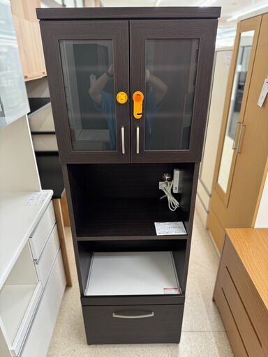 ★ジモティ割あり★  食器棚 ブラウン H180×D39.5×W59 クリーニング済み TJ8205