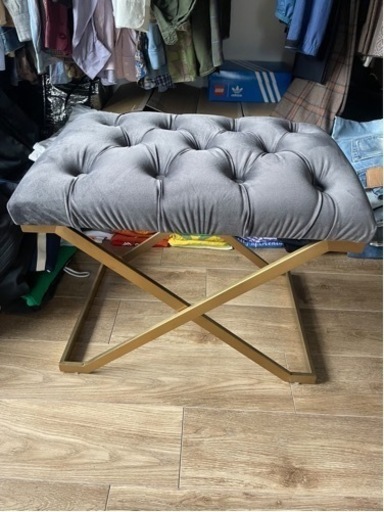 スツール　ゴールド　椅子　チェア　オットマン　美品