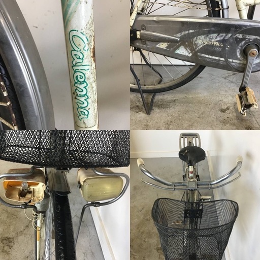 697(Y)□岐阜発　△ Colenna / レトロ自転車 / 26インチ / 走行確認 / サドル破れあり / カゴヘコミあり / サビ、傷あり / 現状品　R6.7/21□