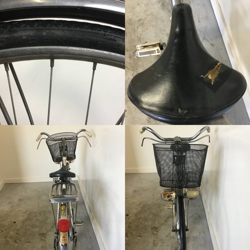 697(Y)□岐阜発　△ Colenna / レトロ自転車 / 26インチ / 走行確認 / サドル破れあり / カゴヘコミあり / サビ、傷あり / 現状品　R6.7/21□