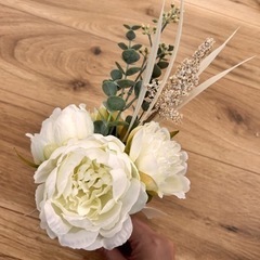 白薔薇のブーケ(造花)