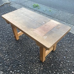 2人掛け　無垢材　木製ベンチ　