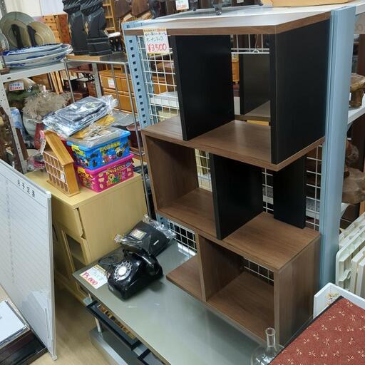 オープンラック☆オシャレ家具・ウッド＆ブラック、収納、【浜村鹿野温泉ICから3分 買取本舗 宮本リサイクル 営業時間9～19時 定休日水曜のみ←連絡できませんm(_ _)m】
