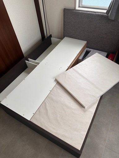 ※値下げします※【美品】セミダブル　ベッドフレームのみ　抜群の収納力