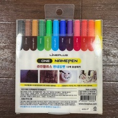 【新品】　Lineplus ネームペン　油性マーカー　12色　1.0mmの画像