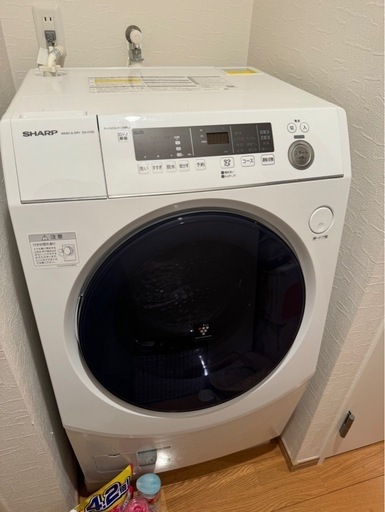 ドラム式洗濯機、電子レンジセット、冷蔵庫、洗濯機→SHARP wash\u0026DRY ES-10E