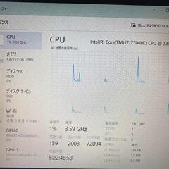 ゲーミングノート/Windows11/i7 7700HQ/GTX1050/SSDの画像