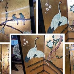 ｈ52　四枚屏風　金屏風の画像