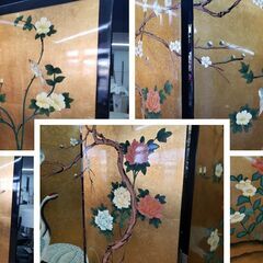 ｈ52　四枚屏風　金屏風の画像