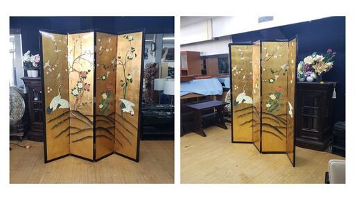 h52 四枚屏風 金屏風