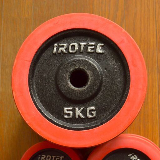 IROTEC（アイロテック） ラバー ダンベル 60KG セット （片手30kg×2個）中古