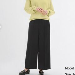 GU  WOMEN ウラキモウ カラーストレートパンツ BLAC...