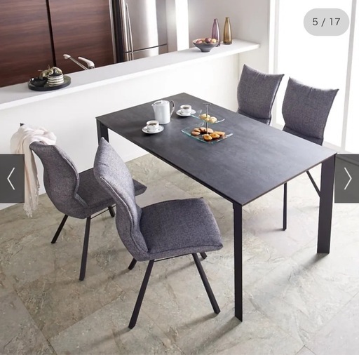 【値段交渉可】セラミック天板ダイニングシリーズ テーブルセット（椅子4脚付）