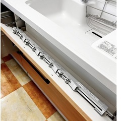 限定1名W2570 システムキッチン　ハウステック◆食洗機・吊戸棚付◆水栓/レンジF/コンロ無し◆モデルR展示設置品の画像